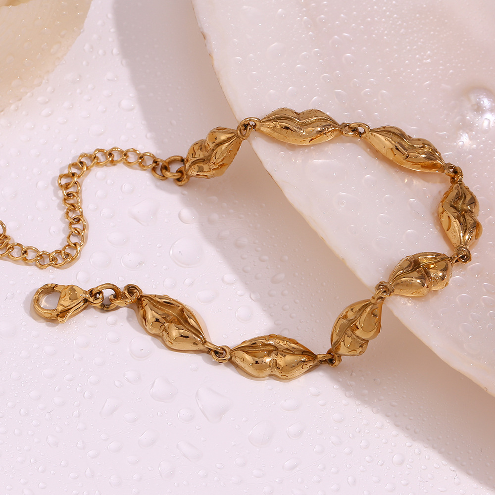 Lip Shaped Stainless Steel Bracelet