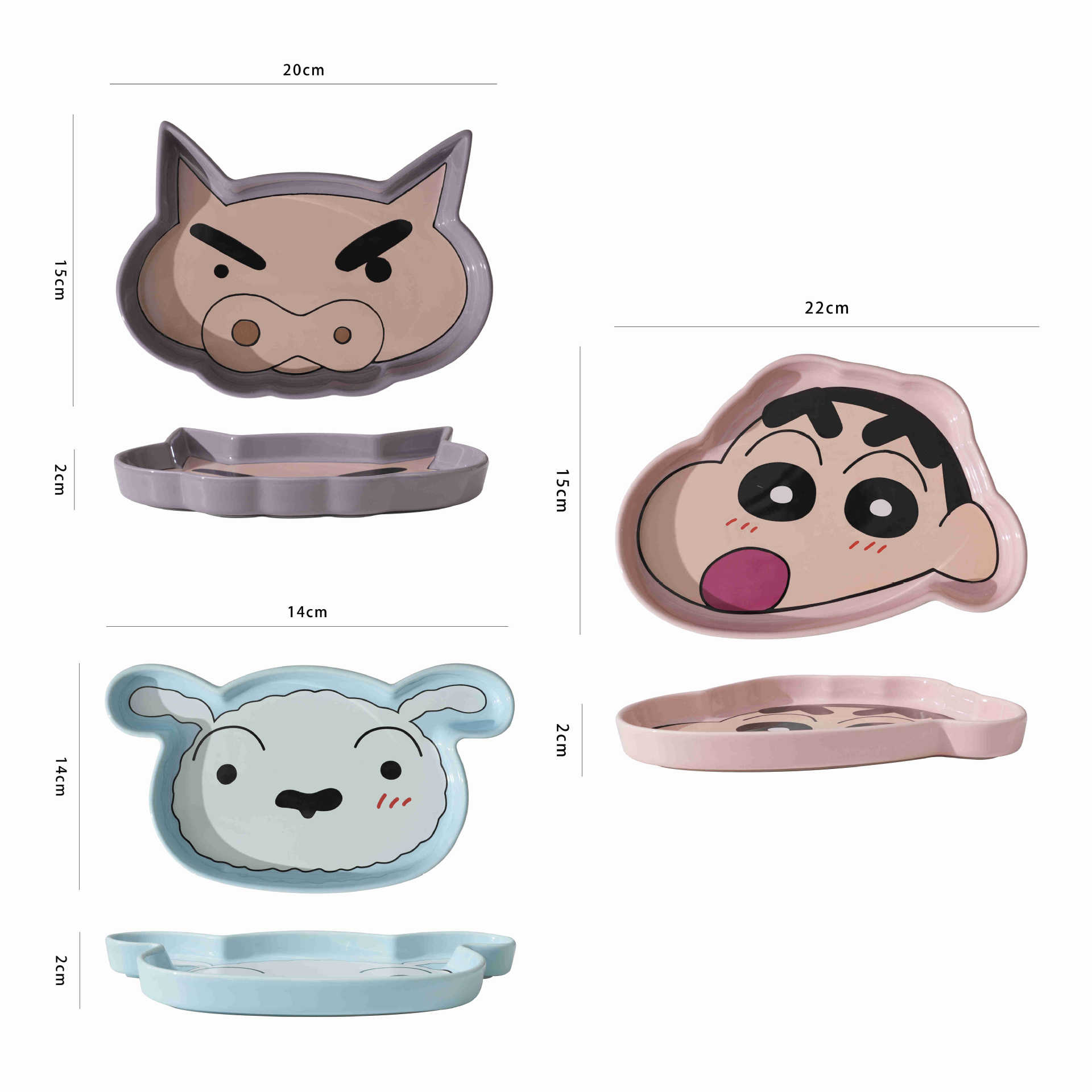 Crayón pequeño nuevo encantador plato de cerámica cubiertos domésticos dibujos animados nuevos plato de porcelana de arroz personal creativo y atractivo