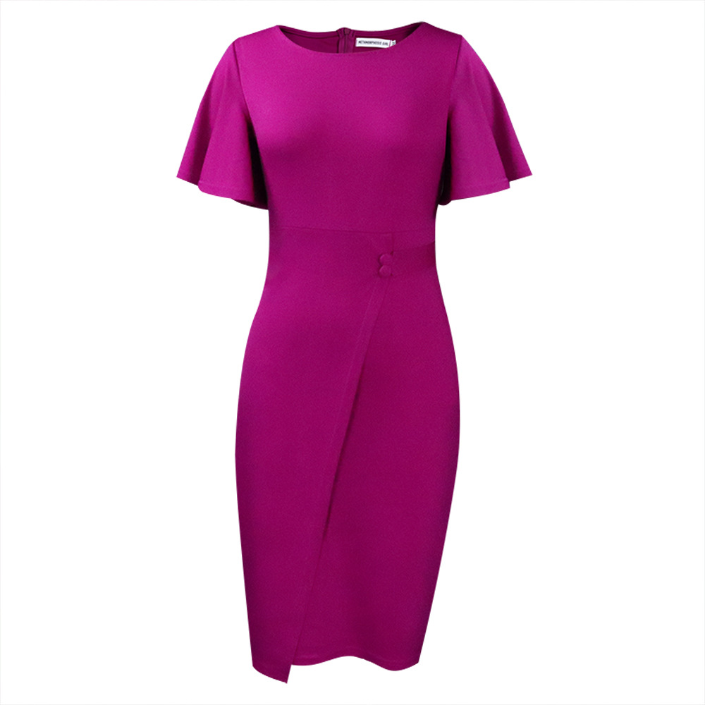 Plus Size Womens Pencil Skirt Elegant Ruffle Sleeve Bodycon Fit Fashionable for Office Wear Wholesale Available