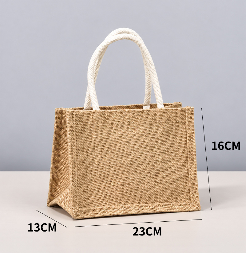 Bolsas de lino personalizadas para regalos de Año Nuevo, bolsas de mano de lino de alta gama de algodón-lino-yute en blanco, bolsas de compras pintadas a mano image 9