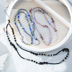 Ins Personal Creative Crystal Bead Stone Phone Chain, Fashion Long Women Anti-Lost Phone Rope Key Chain