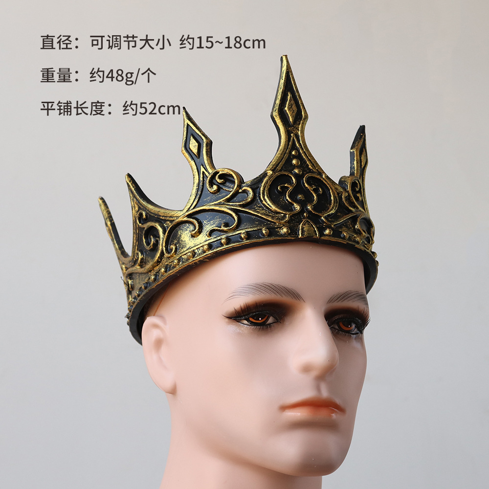 Medieval retro corona de rey Halloween props cosplay reina corona espumosa PU