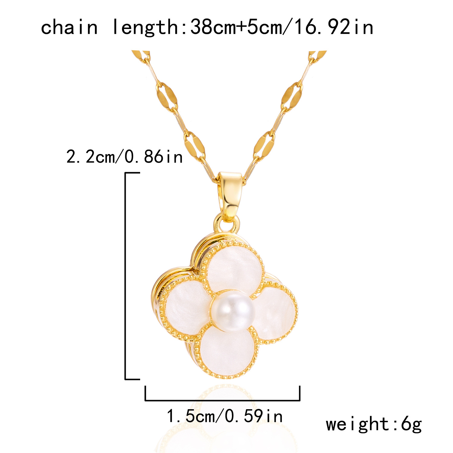 Japanese And Korean Versatile New Rotatable Clover Short Pearl Necklace Necklace Fashion Minority Design Titanium Steel Clavicle Chain display picture 1