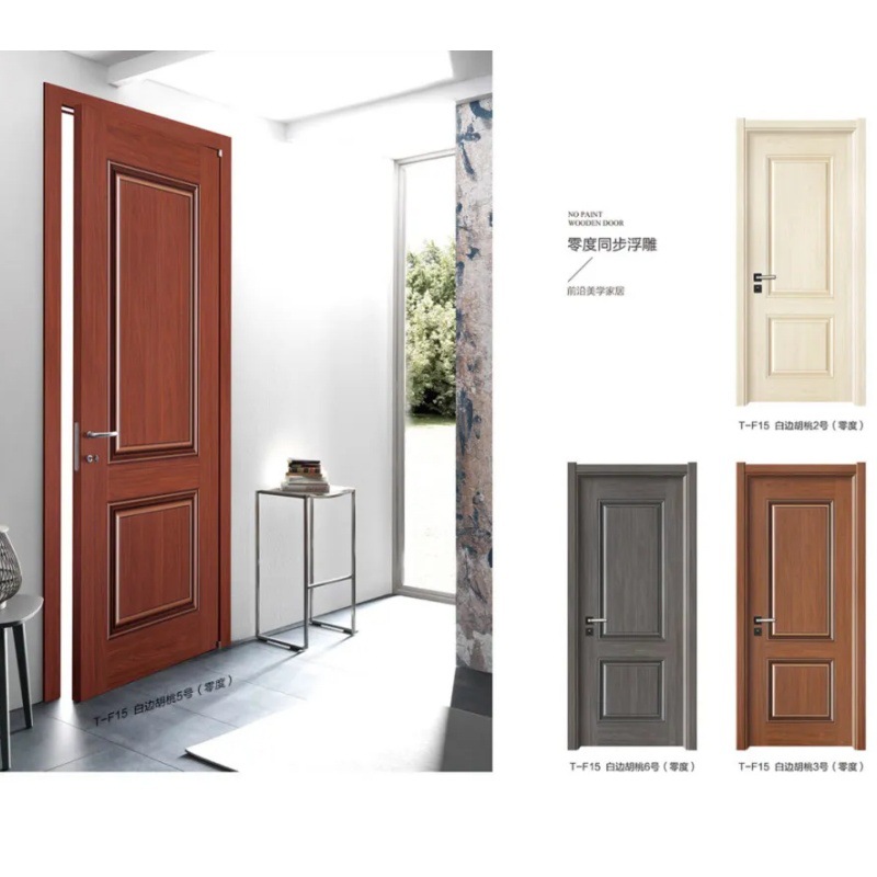 Puerta de cristal de carbono puerta de dormitorio conjunto de puertas interiores ecológicas simple puerta libre de pintura puerta mayorista puerta doméstica puerta de madera maciza