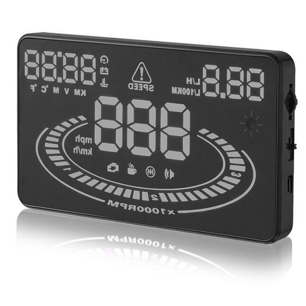 5.5inch Car HUD Head-Up Display OBD Speed Fuel Consumption Water Temperature Multi-Function HD Screen E300