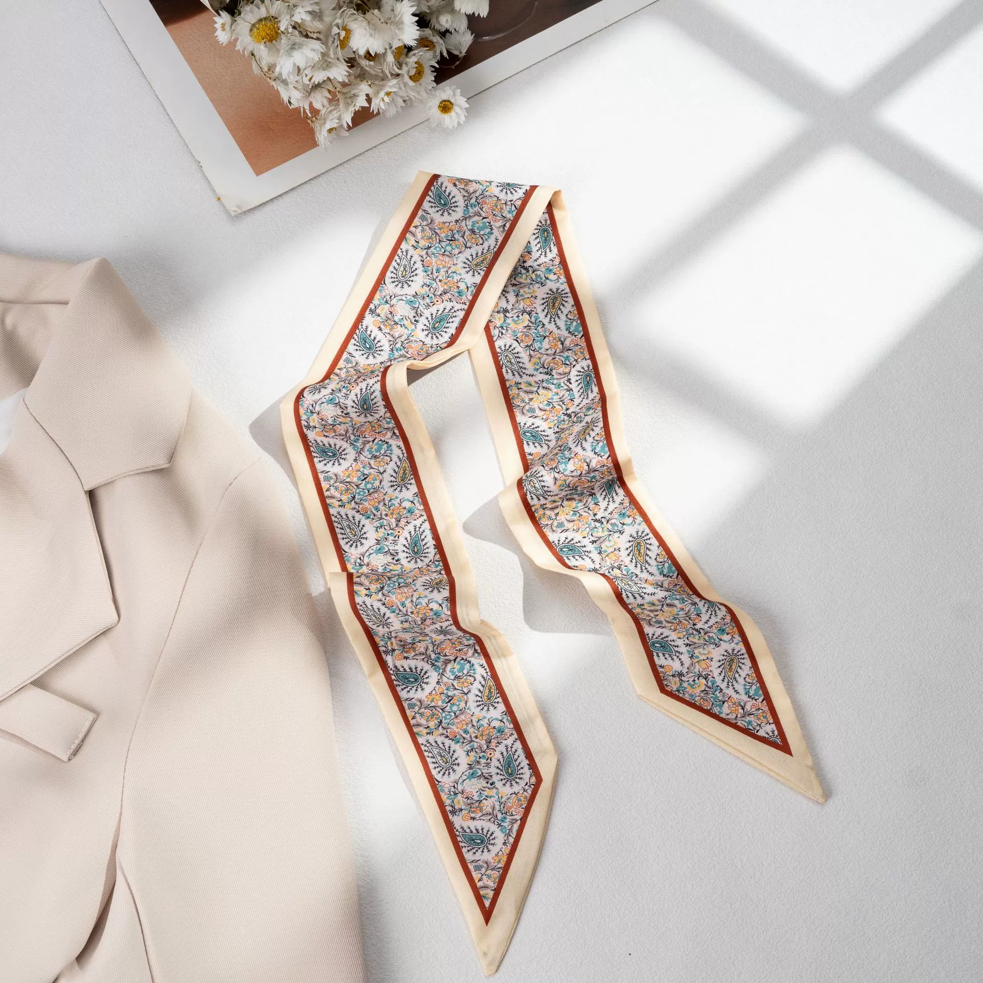 Silk Scarf Hairband (Suhang) long streamer 89×3.8 cm, lightweight gift box option