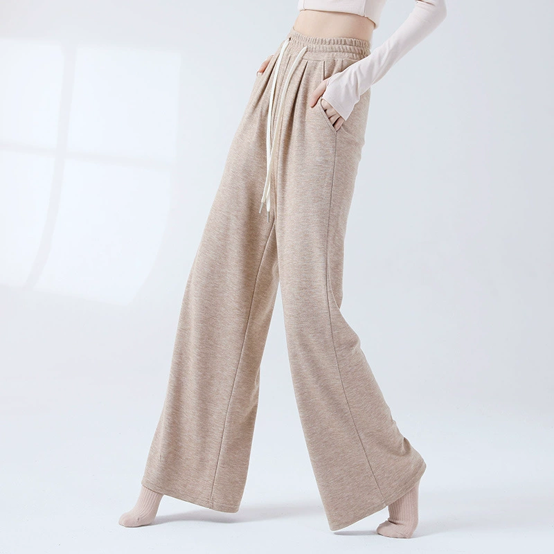 Современные танцевальные свободные прямые брюки для танцев, осенне-зимняя одежда для тела, женские свободные прямые широкие брюки, тренировочные повседневные тренировочные брюки