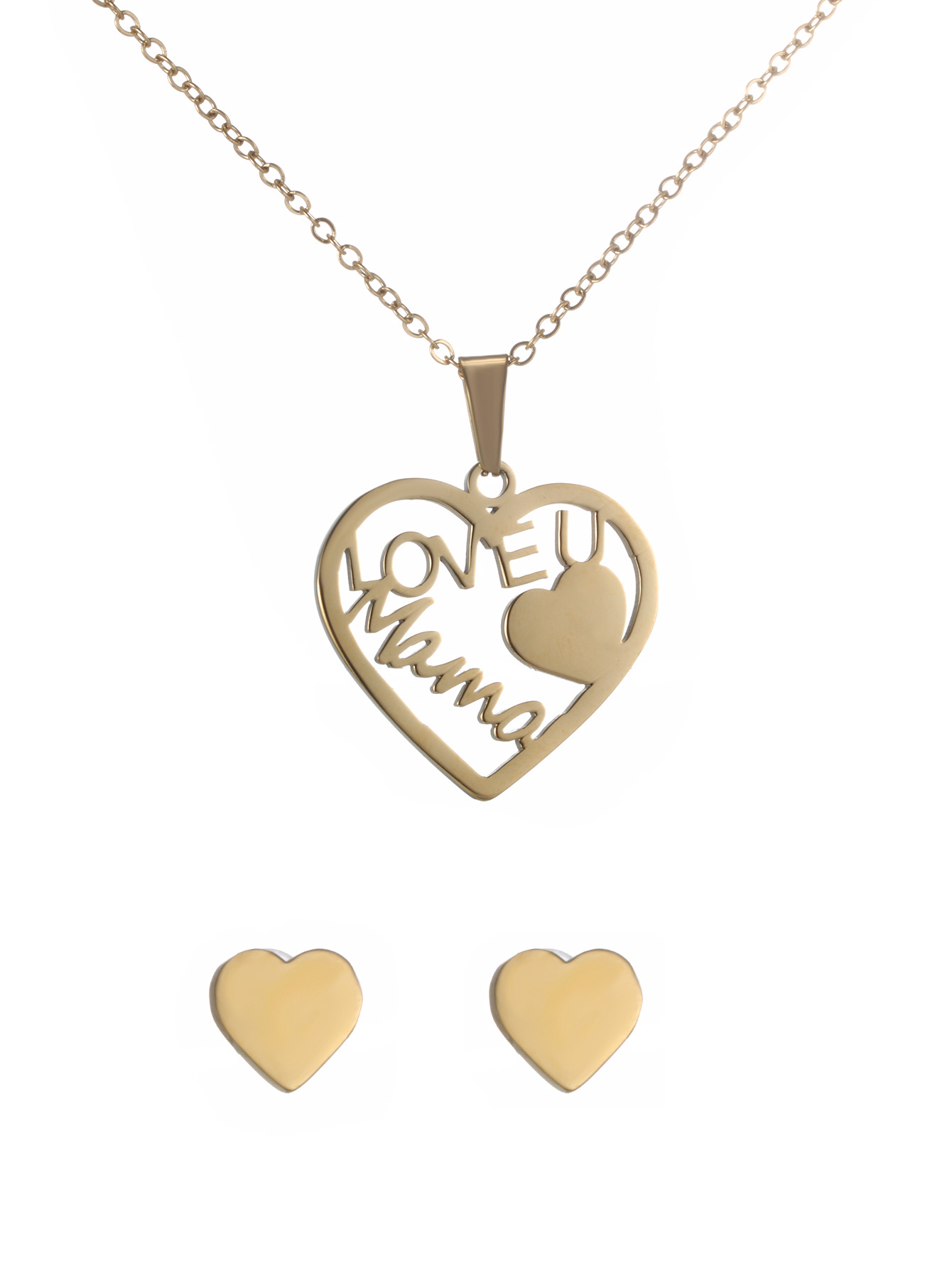 Juego de Collar y Aretes con Letras para el Día de la Madre de Xuping Jewelry, Regalo Exquisito y Moderno para Mamá, Juego de Dos Piezas