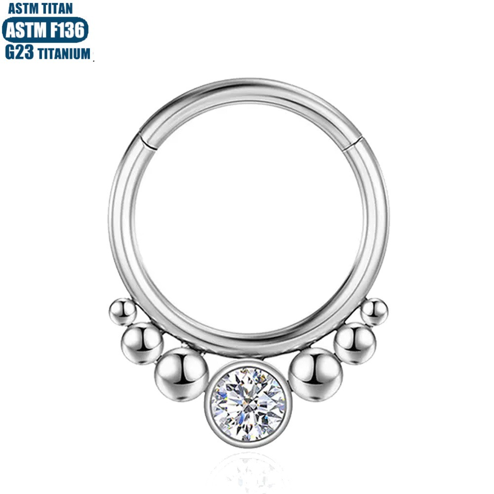 Silver pointed spike labret stud material detail