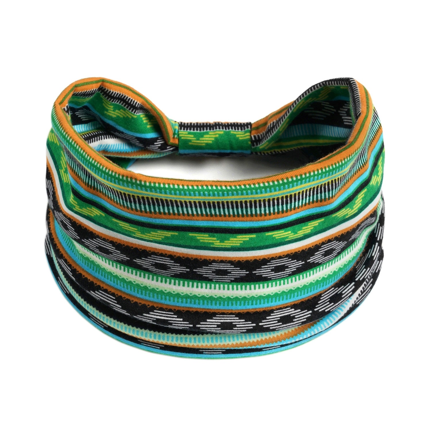 Europa y América nueva impresión elástica deportiva correa de cabello damas banda ancha correa de cabello turbante retrógrado joyas para el cabello de yoga