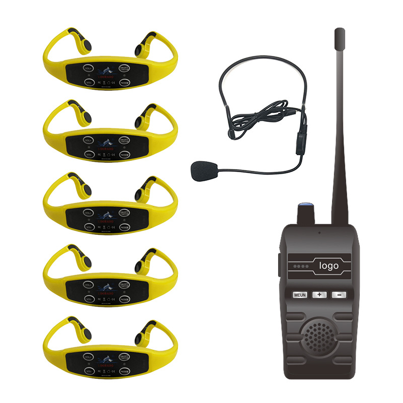 IPX8 waterproof noise reduction underwater sports bone conduction swimming training headset BT host connection synchronized swimming