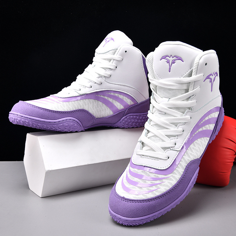 Nuevos zapatos de levantamiento de pesas de dos colores de alto nivel de comercio exterior, zapatos de lucha libre 2025, nuevos zapatos de boxeo de tamaño grande transfronterizo