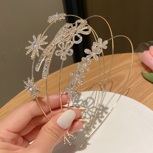  cross-border rhinestone hairband internet celebrity Korean version fairy full of diamonds super shiny thin forest style metal hairpin versatile headband
