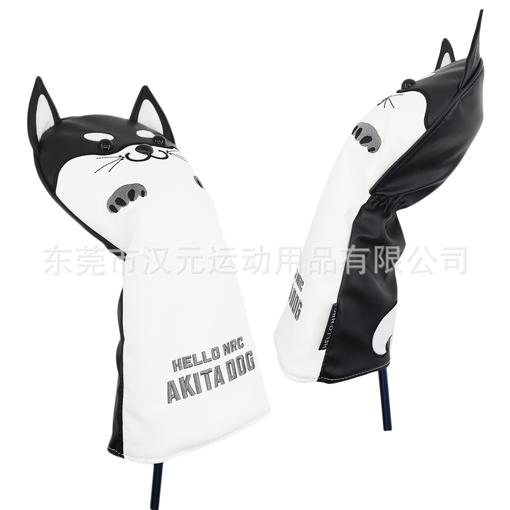 Nuevo Golf Club cubierta de madera cubierta del club cabeza de bola cubierta protectora impermeable pu Shiba inu lindo animal
