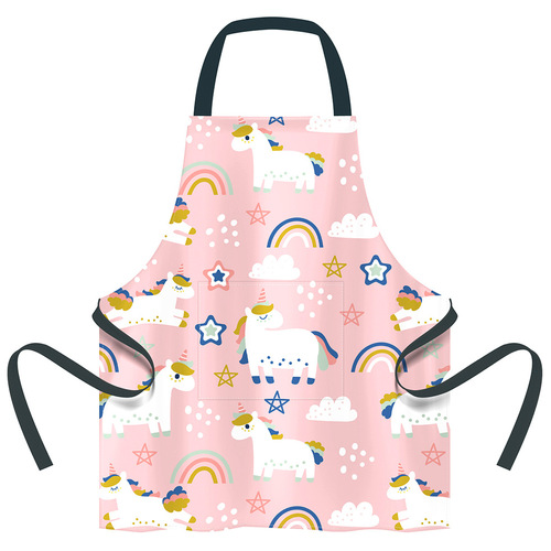 Animal Digital Print Children's Apron with Pockets Adjustable Bib Kitchen Cooking Baking Gardening Painting Apron