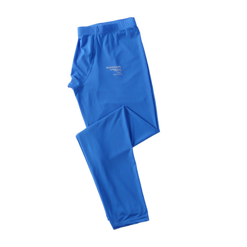 Internet celebrity live broadcast new men's solid color warm pants that can be worn outside winter ice silk high-elastic tight sports and fitness trousers