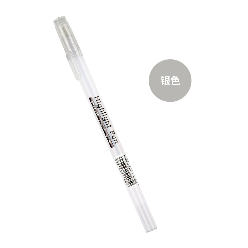 White highlighter, art liner, rollerball pen, scheduler