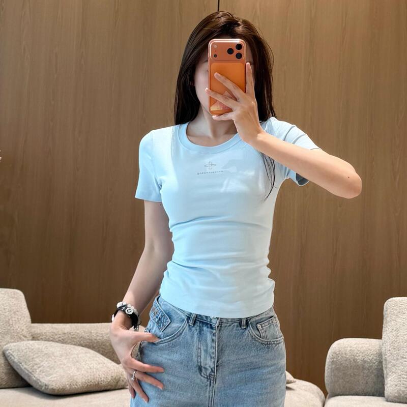 Sports Casual Short Waist-Cinching Top, Sexy Slim-Fit Short-Sleeve Base Shirt, Nanyou Women's Summer Pure Cotton T-Shirt Sports Casual Short Waist-Cinching Top, Sexy Slim-Fit Short-Sleeve Base Shirt, Nanyou Women's Summer Pure Cotton T-Shirt