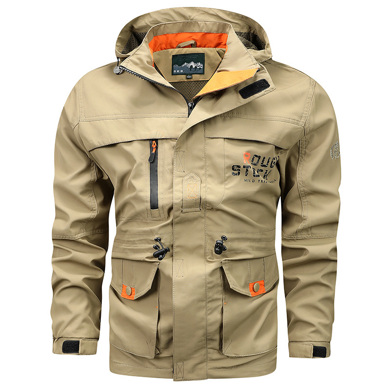 2026 Spring and Autumn Men's Mid-Length Casual Outdoor Hooded Jacket, Plus Size, for Cross-Border E-commerce on AliExpress