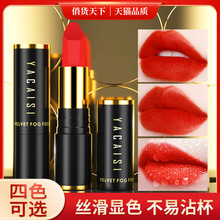 玻尿酸口红不沾杯 丝绒雾感口红姨妈色复古红现货批发不掉色口红