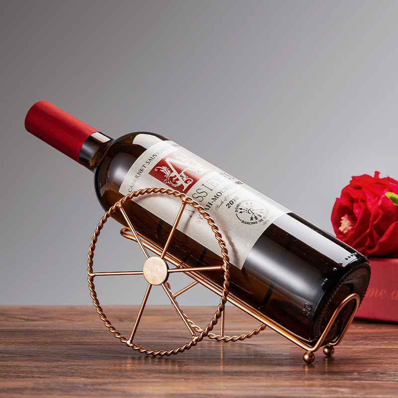 hierro forjado estante de vino decoración de gabinete de vino creativo estilo europeo inclinado simple estante de botella de vino decoración del hogar proceso de hierro forjado