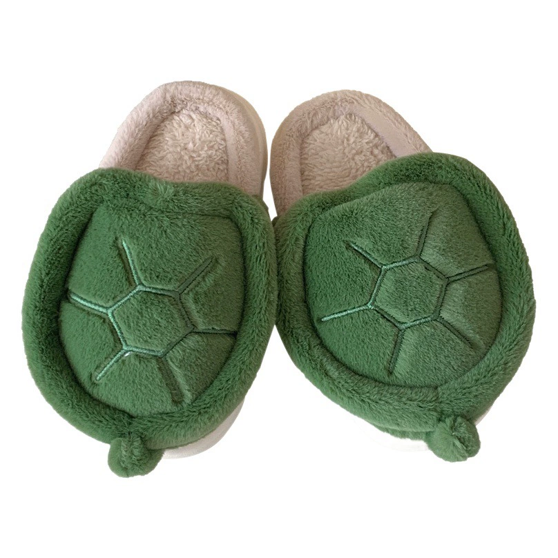 Мягкая подошва, удобная теплая милая детская обувь Мао, осенне-зимняя креативная мультяшная черепаха, модная домашняя обувь для родителей и детей