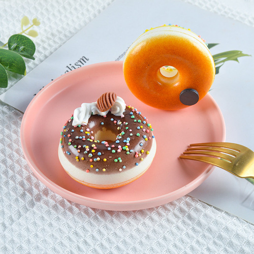 PU large simulation donut food toy model simulation dessert cake bread refrigerator magnet dessert table decoration ornaments