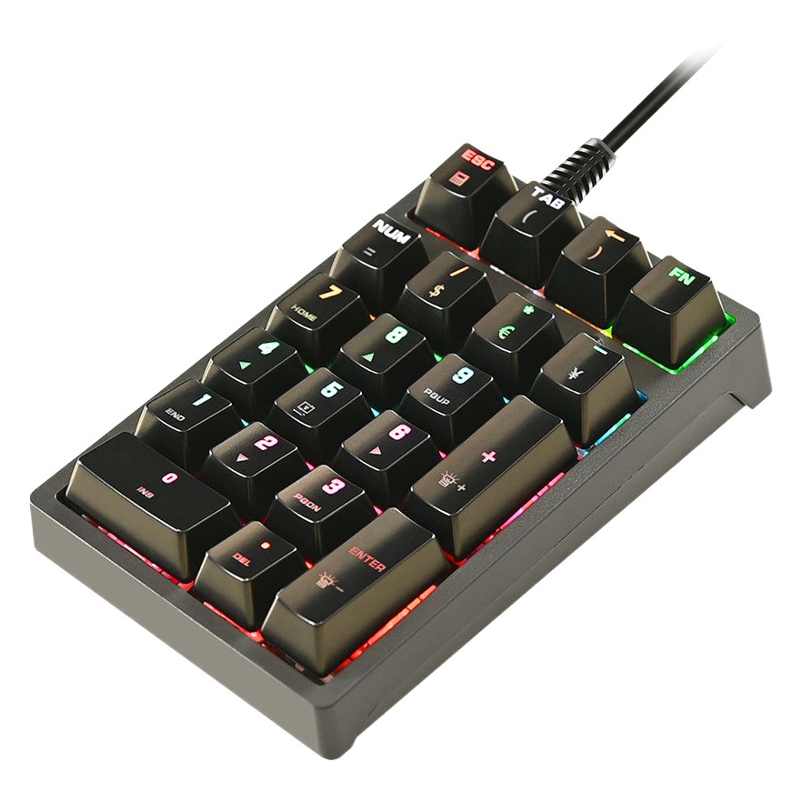 Retroiluminación multifuncional atada con alambre K21 del color del RGB del botón del teclado digital mecánico popular caliente de la venta para la oficina y el negocio