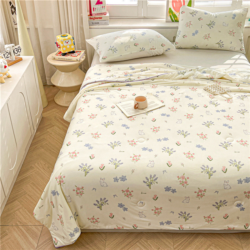 A級ベビー・マタニティグレード大豆繊維ニット綿夏用掛け布団、洗濯機で洗える夏用子供用薄掛け布団、ギフト用エアコン掛け布団