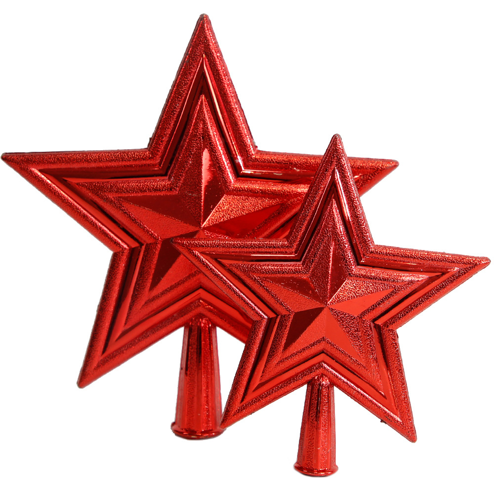 Amazon decoraciones de Navidad doradas árbol de Navidad DIY decoración plástico galvanizado decoración de estrella de pentaco