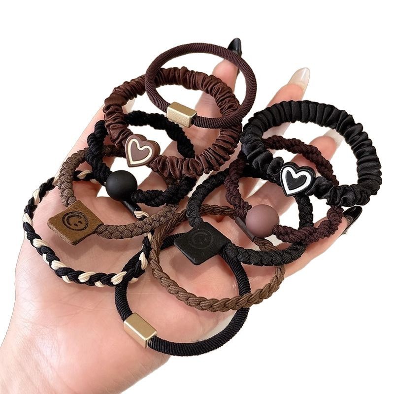 Temperamento simple, alta elasticidad y durabilidad, cuerda de cabello para mujeres, anillo de cabello no dañando el cabello bajo, toque de banda de goma de cola de caballo