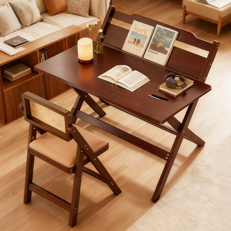Wooden Folding Desk Student Home Computer Desk Bedroom Small Apartment Bedside Study Simple Small Table Office Desk