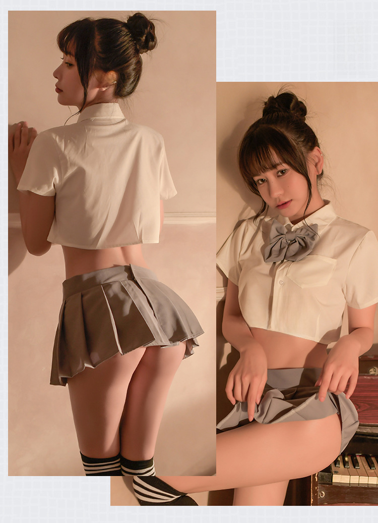 Yiyue Sexy Unterwäsche Studentenkleid Sexy jk Uniform Versuchung Heißer Faltenrock Rollenspiel-Set 8199_voghion.com