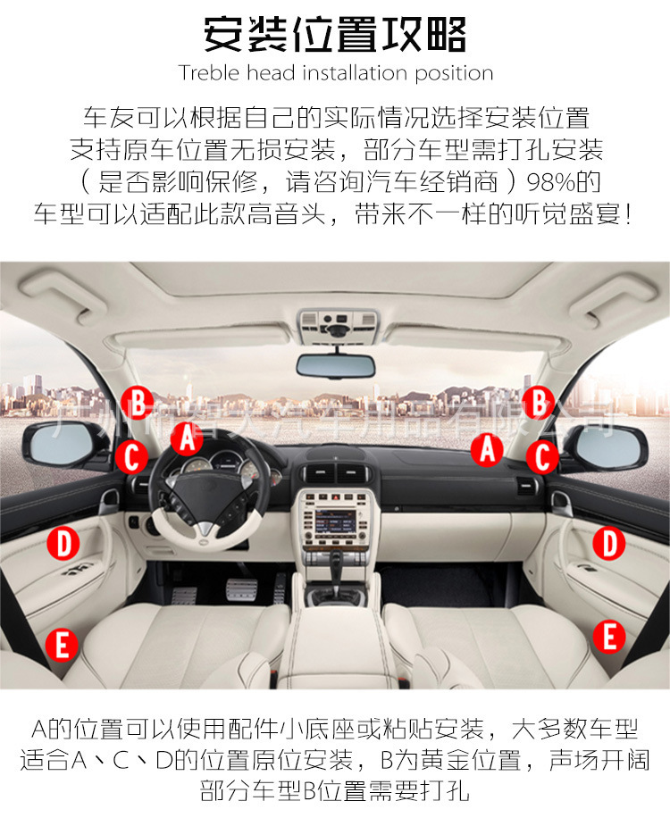 Manufacturer Wholesale Car Audio Tweeter Speaker Buzzer Universal Piezoelectric Car Tweeter Head
