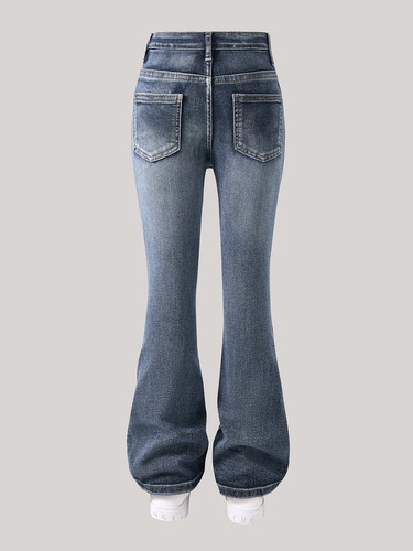 European and American Amazon teen girls fashionable new style elastic trumpet jeans fashion brand high waist and foreign style