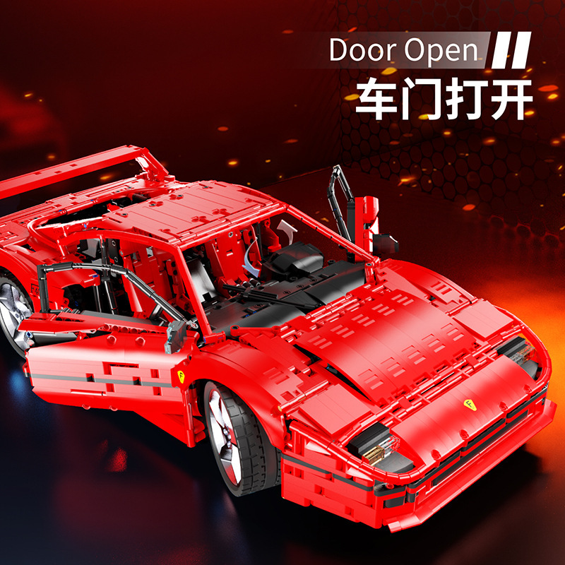 Ángulo pequeño X001 	 Coche deportivo F40 1:8, coche retro para adultos, modelo de ensamblaje de alta dificultad, bloques de construcción de juguete, venta al por mayor