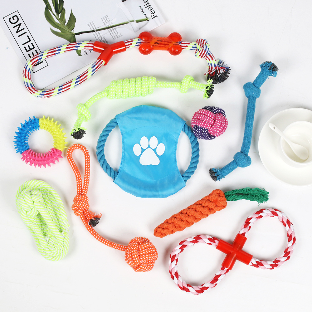 Nueva fábrica de juguetes para mascotas Amazon temu juguetes de cuerda de algodón para mascotas Frisbee para perros de molienda juguetes