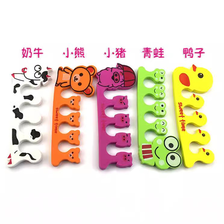 Venta directa de fábrica animal dedo separador de dibujos animados niños dedo separador algodón/esponja lindo dedo separador respetuoso del medio ambiente e insípido