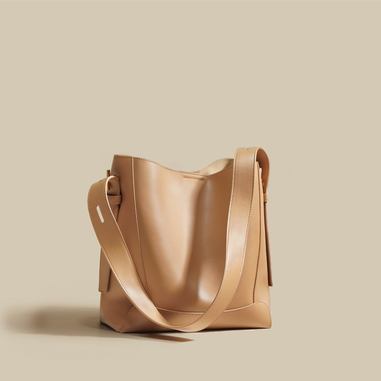 Leren bucket bag dames grote capaciteit schoudertas_voghion.com