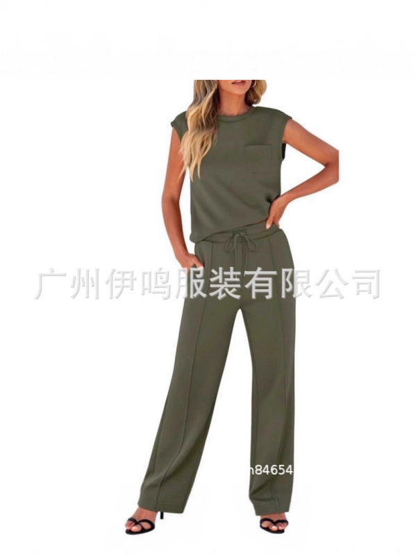 2025夏季新款欧美休闲运动风时尚短袖休闲套装时尚款时尚短袖女装|undefined
