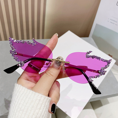 Diamond-studded Flame Sunglasses European and American Style Fashionable Halloween Party Funny Glasses