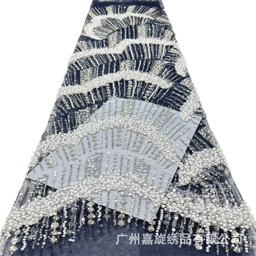 Fabricación pesada francesa tamaño de bolsas de ficha flor sequinado vestido de boda vestido de mujer cheongsam de moda encaje bordado brace image 9