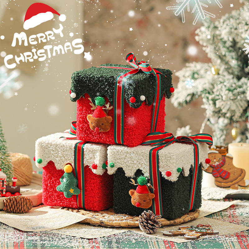創意的なクリスマスのリンゴの包装箱の高級な厚い布のクリスマスの贈り物の箱の高い顔の値のキャンデーのギフトボックスの空の箱|undefined