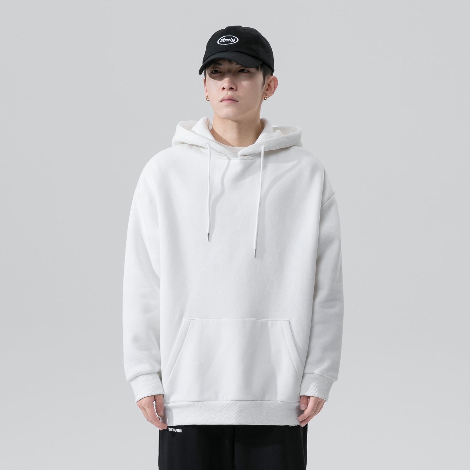 Men's Hoodie Solid Colour Trendy Versatile Loose Sports Jacket_voghion.com