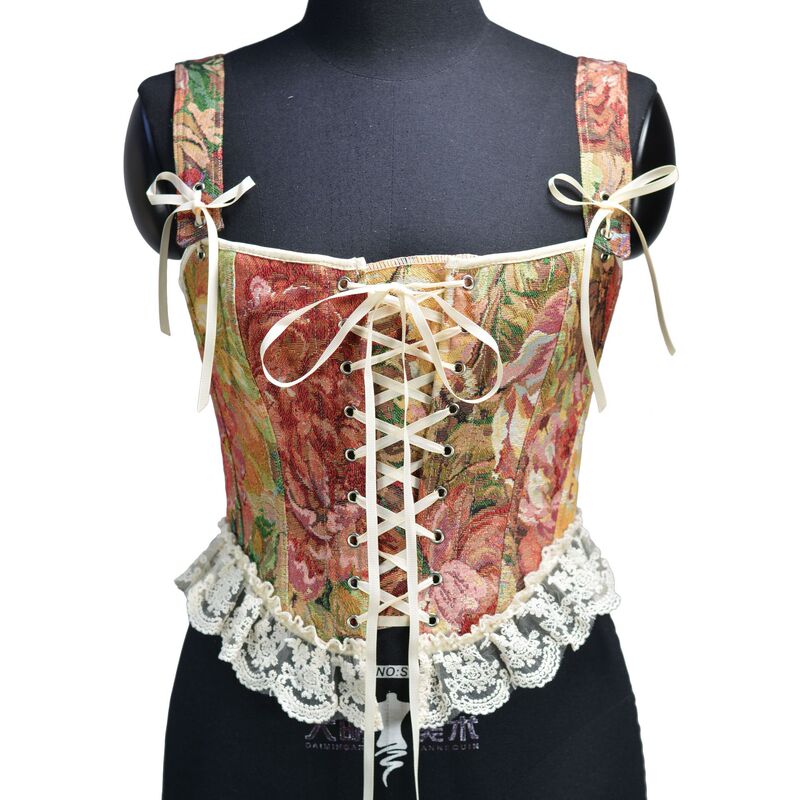 321 plus size order French lace peony red corset top front strap chest support all-match bra 321 plus size order French lace peony red corset top front strap chest support all-match bra
