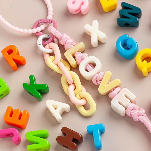 Acrylic bracelet with letters handmade