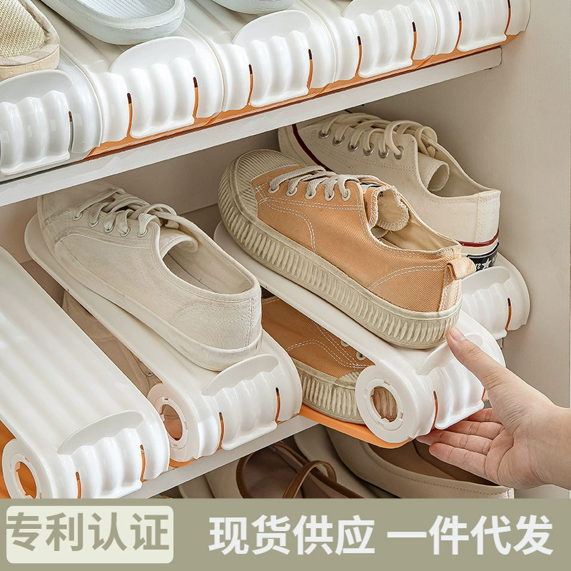 Многослойная регулируемая полка для обуви, складной двухслойный кронштейн для обуви, компактный шкаф для хранения обуви, многослойная стойка для хранения обуви