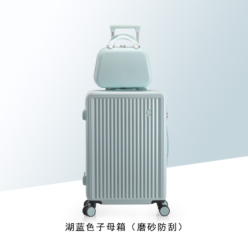 Cubierta delantera abierta equipaje viaje de negocios caja de contraseña caja de embarque caso de la carretilla del estudiante rueda universal caja de cuero al por mayor