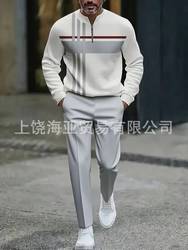 2025跨境外贸新品欧美热卖休闲潮流爆款男装两件套3d数码印花|undefined