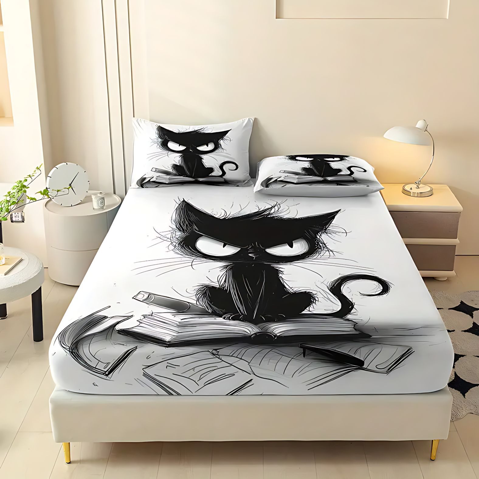 TEMU / JIT dibujos animados transfronterizos gato negro de alta definición impresión digital kit de la fuente del fabricante de la foto puede ser fijado